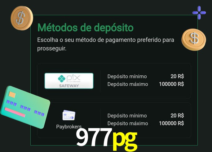 O cassino 977pg oferece uma grande variedade de métodos de pagamento